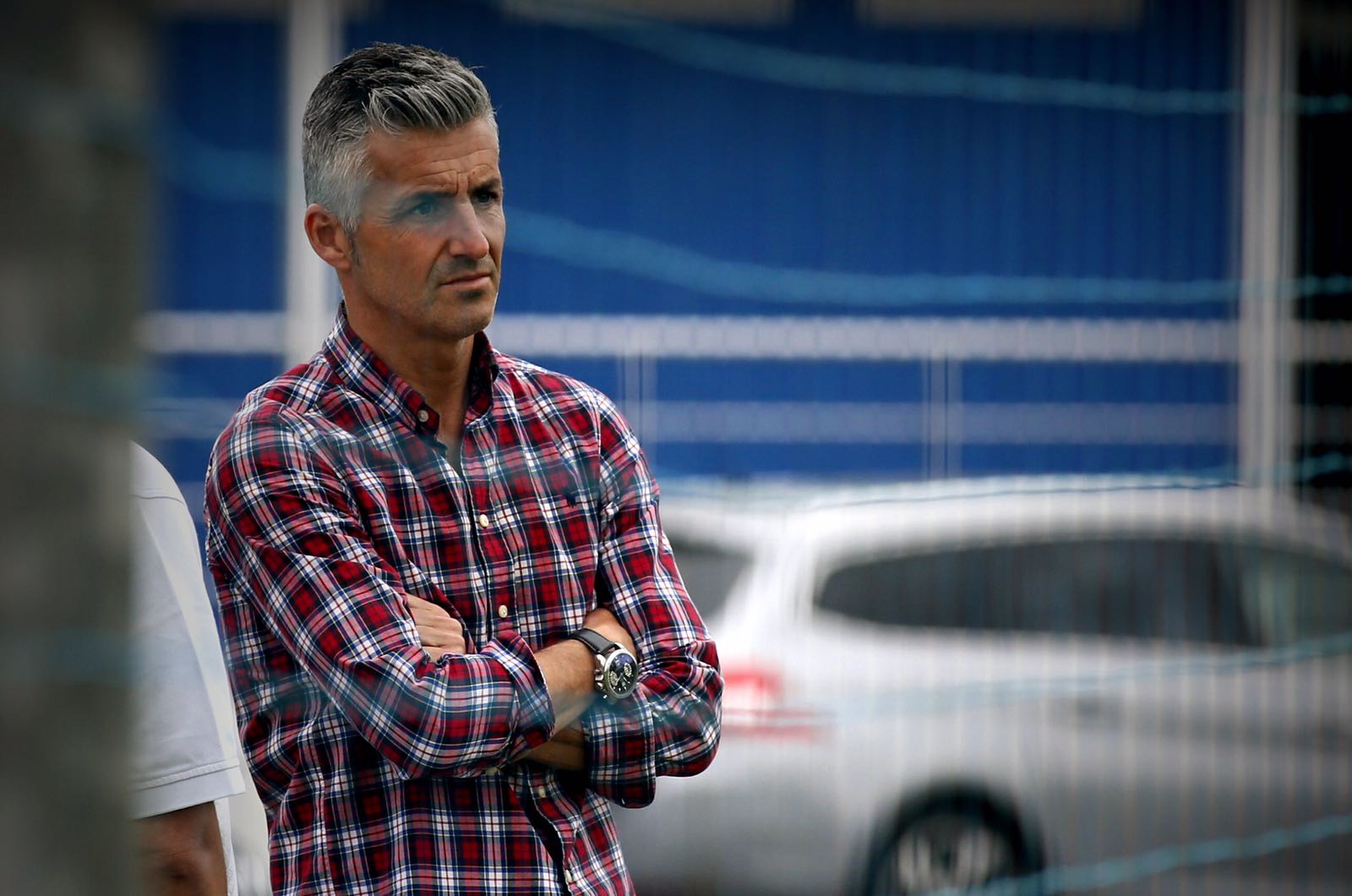 Roberto Suárez, pensativo durante el entrenamiento.