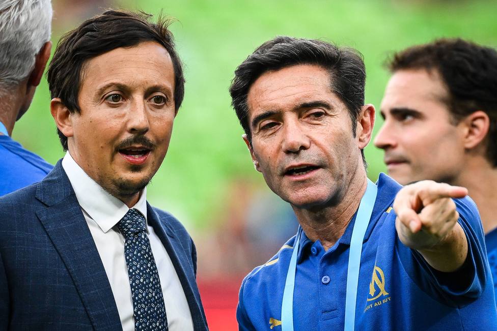 Pablo Longoria y Marcelino.